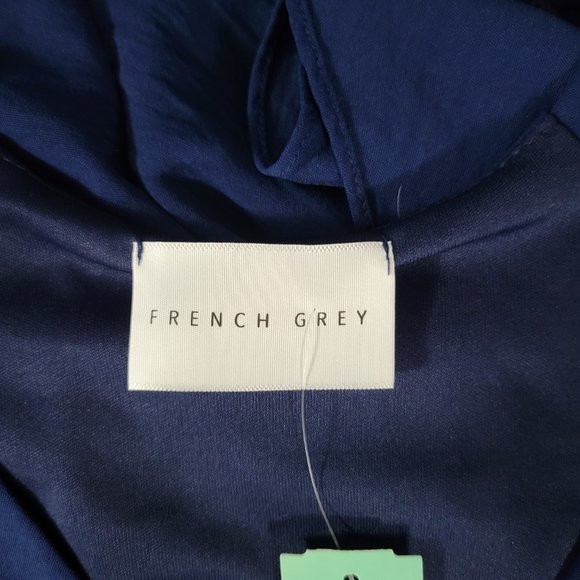 NWT French Grey Cashlee V Neck Blouse in Navy Size L - Picture 5 of 6